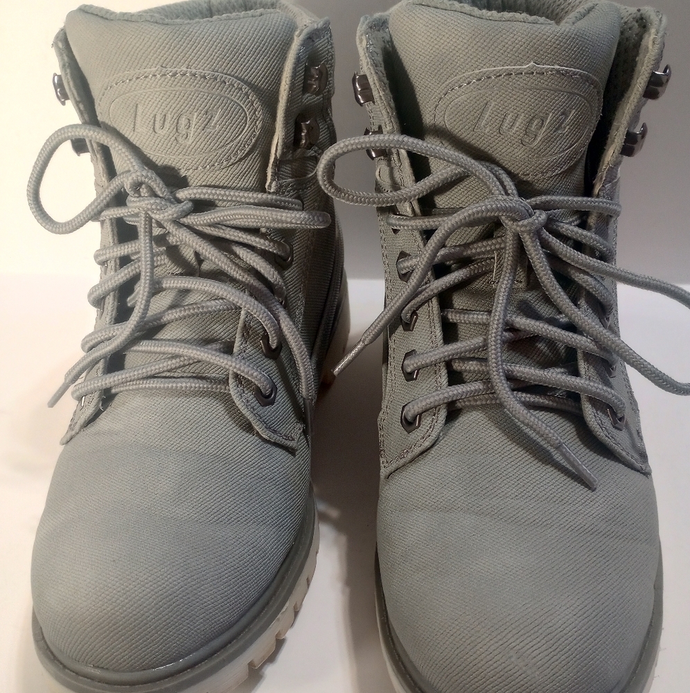 Lugz Mantle Hi Gray Combat Style Boots SZ 8